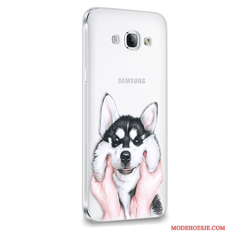 Hoesje Samsung Galaxy A8 Siliconen Anti-fall Purper, Hoes Samsung Galaxy A8 Zacht Licht Trend