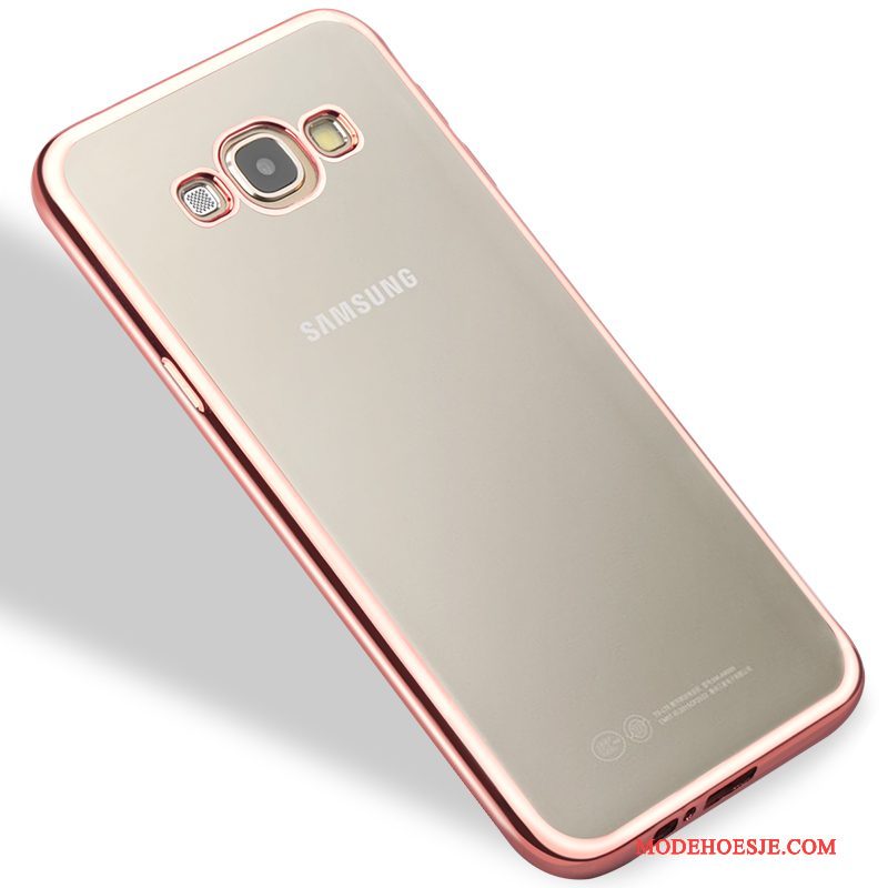 Hoesje Samsung Galaxy A8 Siliconen Anti-fall Trend, Hoes Samsung Galaxy A8 Zacht Telefoon Roze