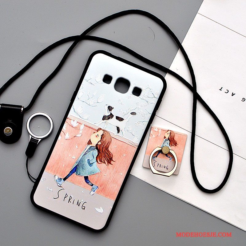 Hoesje Samsung Galaxy A8 Siliconen Groen Hanger, Hoes Samsung Galaxy A8 Bescherming Anti-fall Schrobben