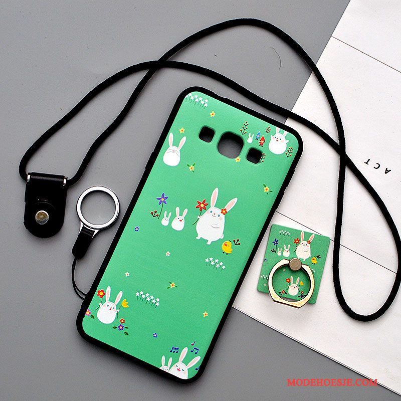 Hoesje Samsung Galaxy A8 Siliconen Groen Hanger, Hoes Samsung Galaxy A8 Bescherming Anti-fall Schrobben