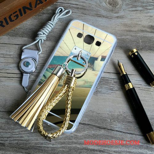 Hoesje Samsung Galaxy A8 Siliconen Spiegeltelefoon, Hoes Samsung Galaxy A8 Zacht Kwasten Trend