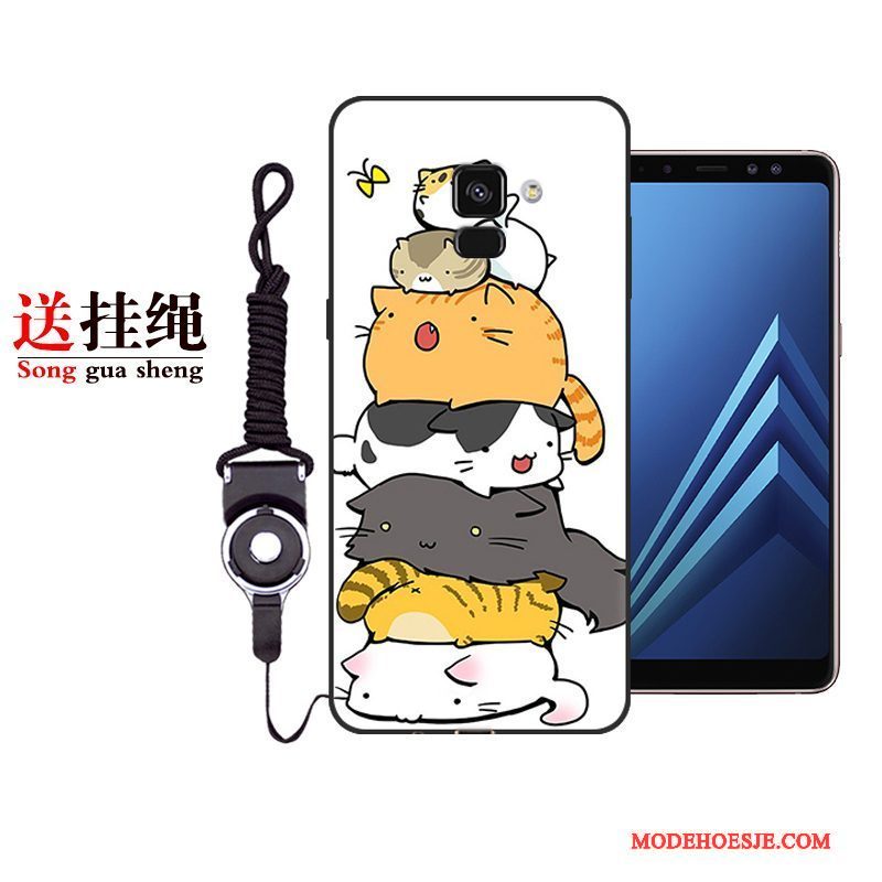 Hoesje Samsung Galaxy A8+ Spotprent Anti-fall Persoonlijk, Hoes Samsung Galaxy A8+ Bescherming Telefoon Zwart