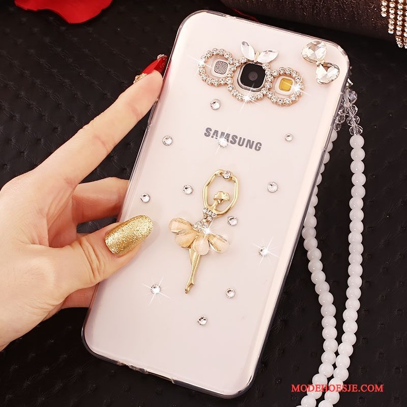 Hoesje Samsung Galaxy A8 Spotprent Telefoon Mooie, Hoes Samsung Galaxy A8 Siliconen Goud Anti-fall