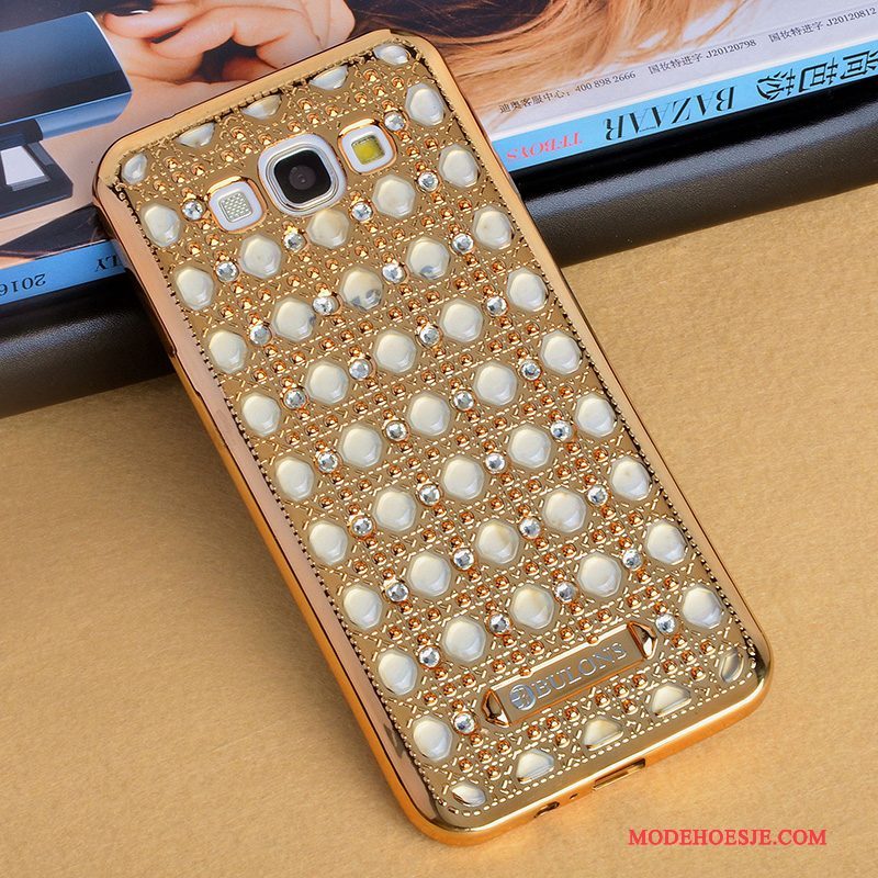 Hoesje Samsung Galaxy A8 Strass Anti-fall Hanger, Hoes Samsung Galaxy A8 Bescherming Telefoon Goud