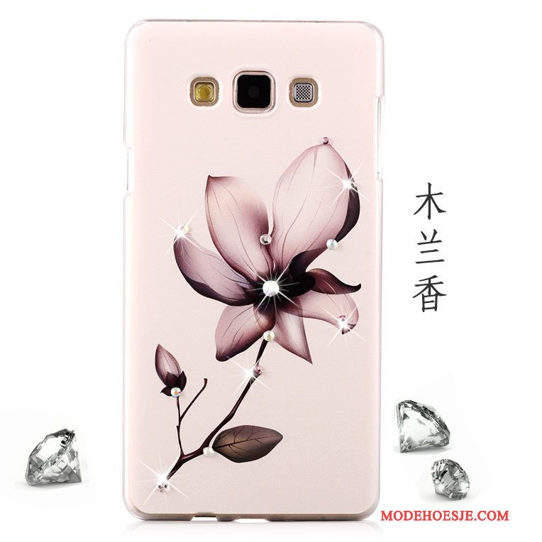 Hoesje Samsung Galaxy A8 Strass Purper Licht, Hoes Samsung Galaxy A8 Bescherming Mesh Hard