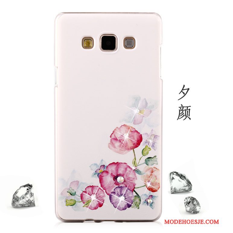 Hoesje Samsung Galaxy A8 Strass Purper Licht, Hoes Samsung Galaxy A8 Bescherming Mesh Hard