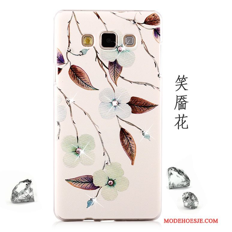 Hoesje Samsung Galaxy A8 Strass Purper Licht, Hoes Samsung Galaxy A8 Bescherming Mesh Hard