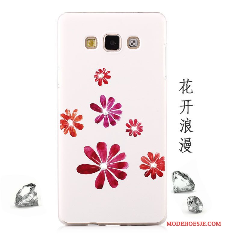 Hoesje Samsung Galaxy A8 Strass Purper Licht, Hoes Samsung Galaxy A8 Bescherming Mesh Hard