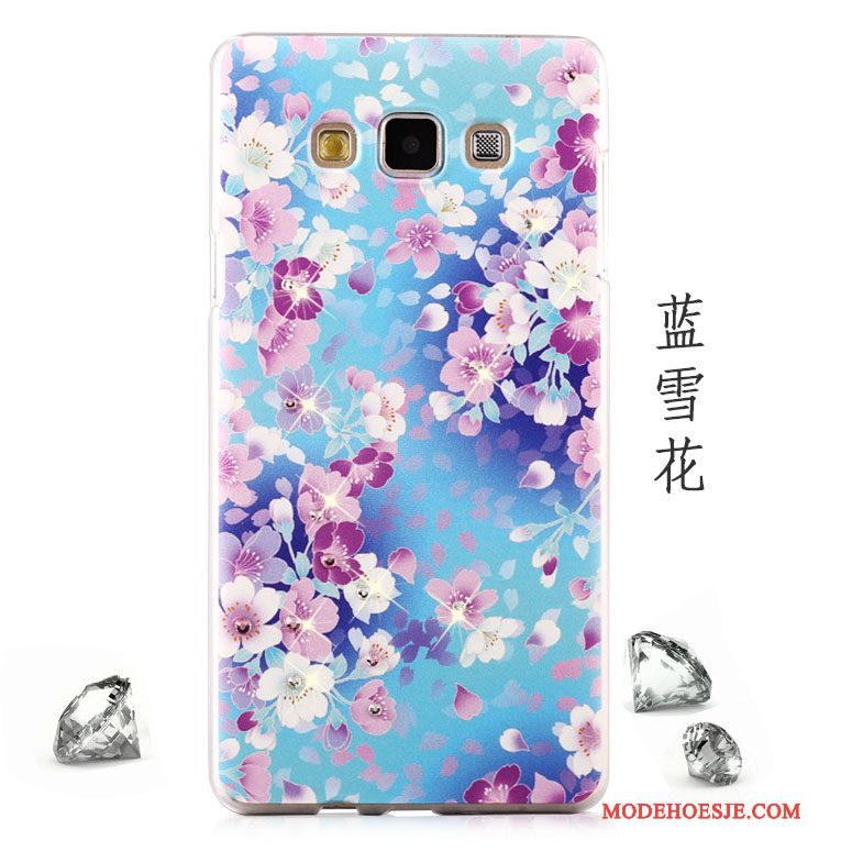 Hoesje Samsung Galaxy A8 Strass Purper Licht, Hoes Samsung Galaxy A8 Bescherming Mesh Hard