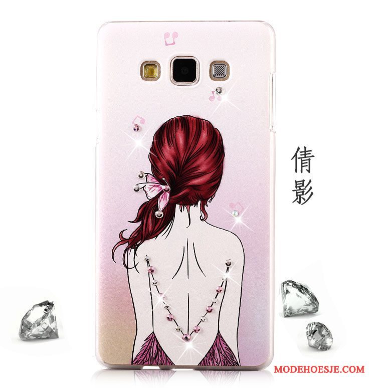 Hoesje Samsung Galaxy A8 Strass Purper Licht, Hoes Samsung Galaxy A8 Bescherming Mesh Hard