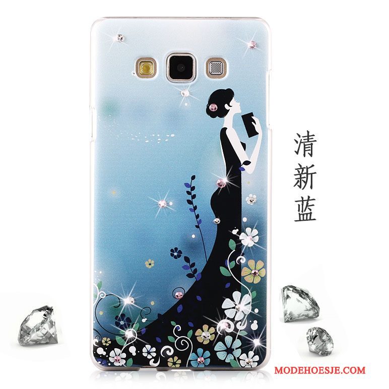 Hoesje Samsung Galaxy A8 Strass Purper Licht, Hoes Samsung Galaxy A8 Bescherming Mesh Hard