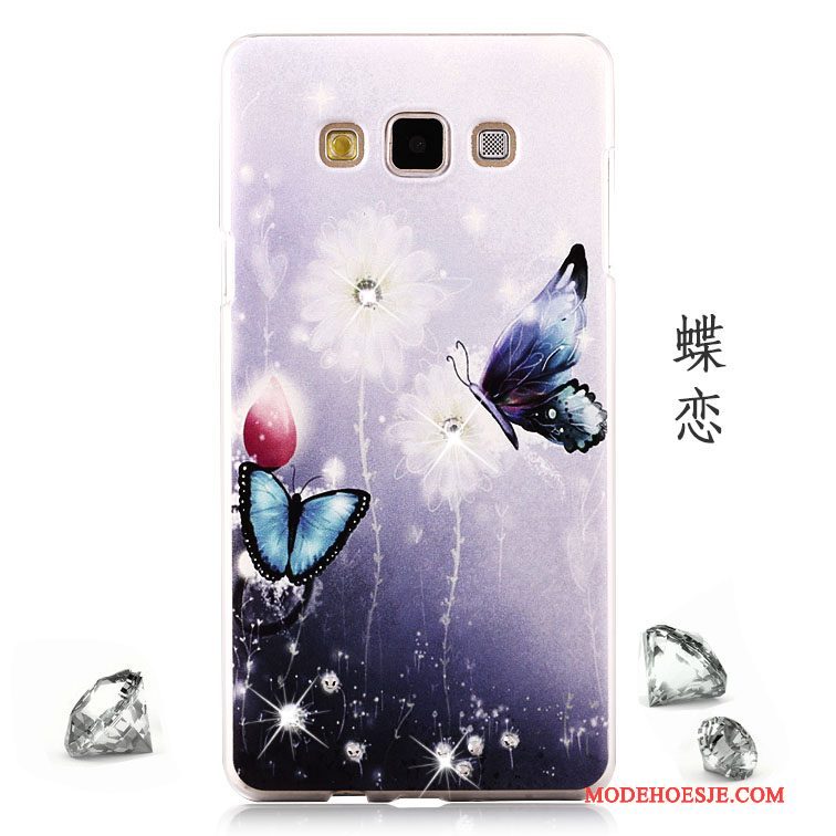 Hoesje Samsung Galaxy A8 Strass Purper Licht, Hoes Samsung Galaxy A8 Bescherming Mesh Hard