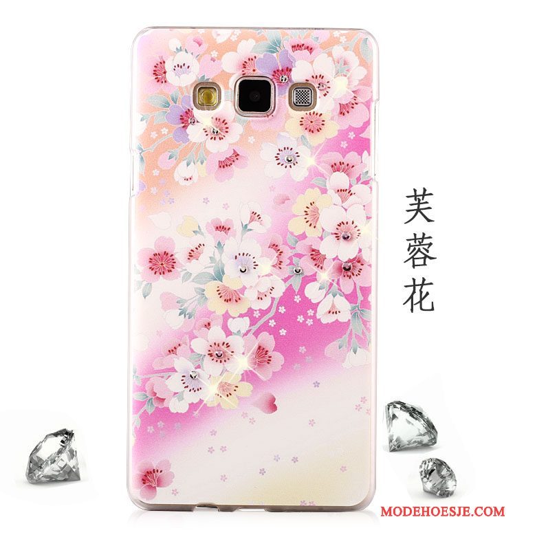 Hoesje Samsung Galaxy A8 Strass Purper Licht, Hoes Samsung Galaxy A8 Bescherming Mesh Hard