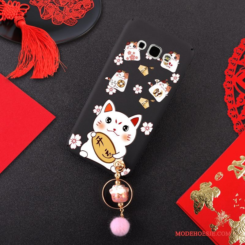 Hoesje Samsung Galaxy A8 Zacht Hanger Schrobben, Hoes Samsung Galaxy A8 Zakken Kat Rood