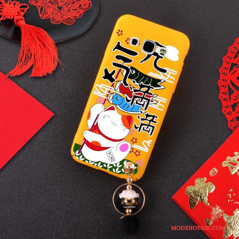 Hoesje Samsung Galaxy A8 Zacht Hanger Schrobben, Hoes Samsung Galaxy A8 Zakken Kat Rood