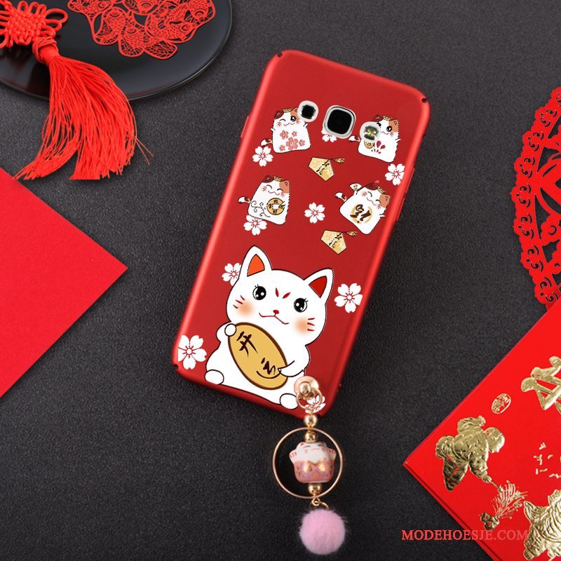 Hoesje Samsung Galaxy A8 Zacht Hanger Schrobben, Hoes Samsung Galaxy A8 Zakken Kat Rood