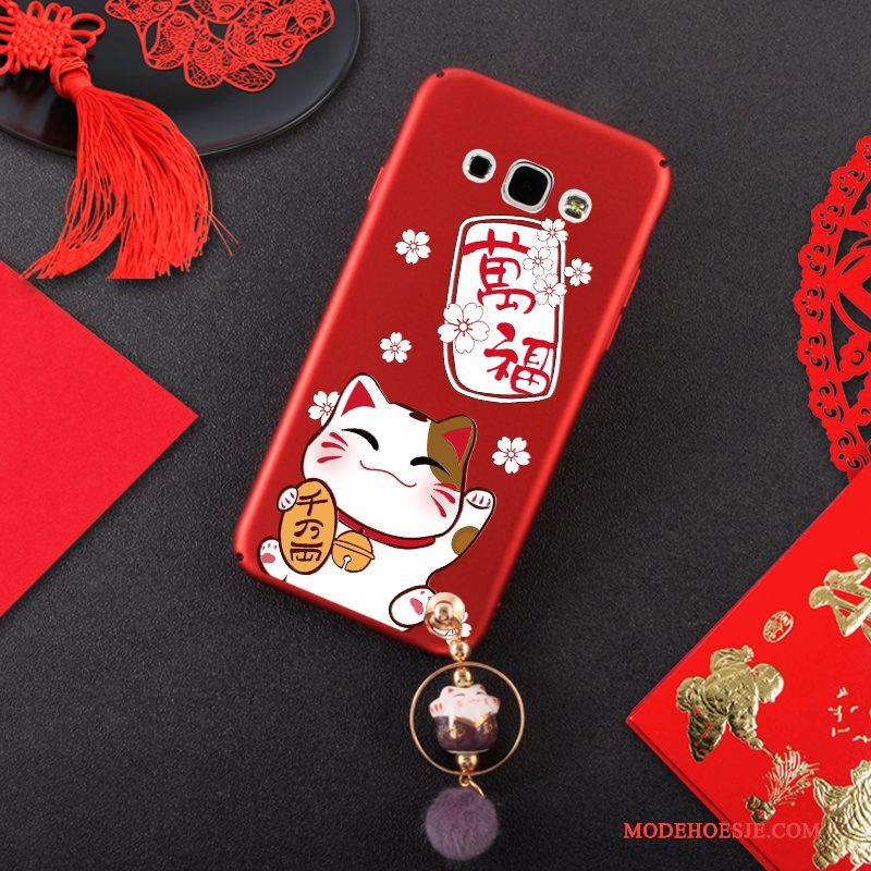 Hoesje Samsung Galaxy A8 Zacht Hanger Schrobben, Hoes Samsung Galaxy A8 Zakken Kat Rood