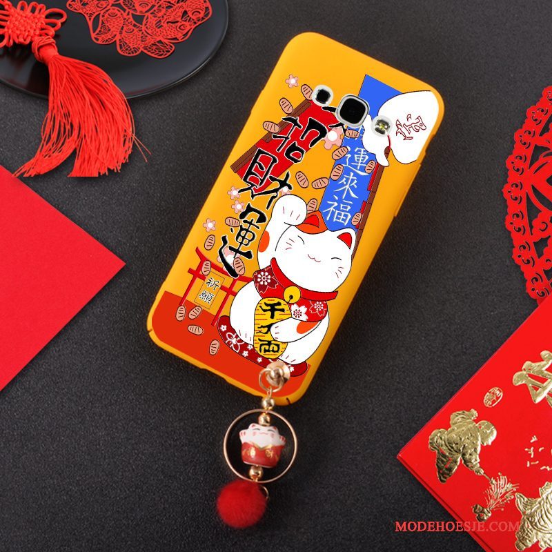 Hoesje Samsung Galaxy A8 Zacht Hanger Schrobben, Hoes Samsung Galaxy A8 Zakken Kat Rood