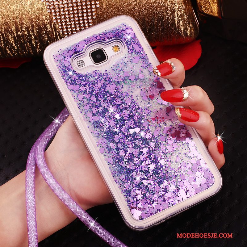 Hoesje Samsung Galaxy A8 Zacht Rozetelefoon, Hoes Samsung Galaxy A8 Strass Hanger