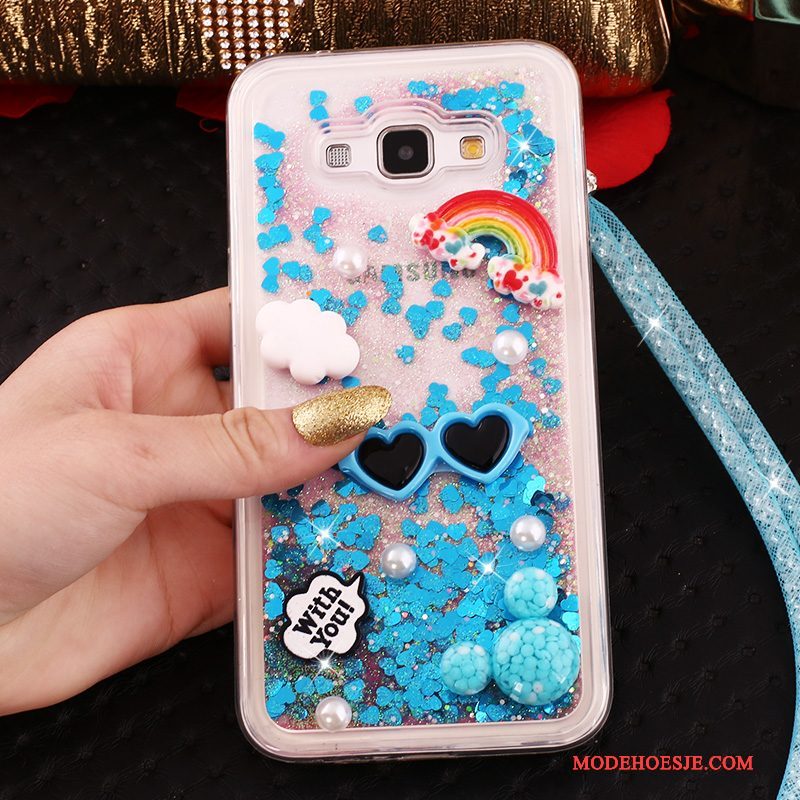 Hoesje Samsung Galaxy A8 Zacht Rozetelefoon, Hoes Samsung Galaxy A8 Strass Hanger