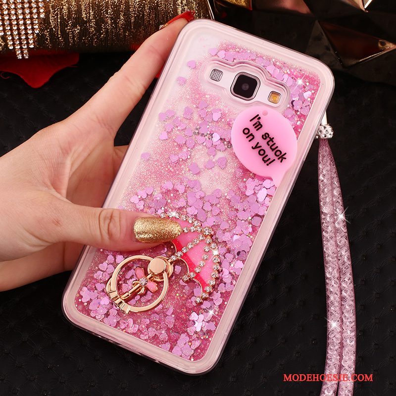 Hoesje Samsung Galaxy A8 Zacht Rozetelefoon, Hoes Samsung Galaxy A8 Strass Hanger