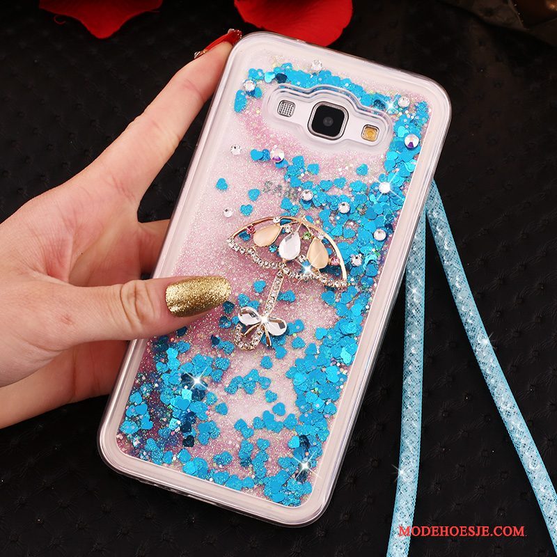 Hoesje Samsung Galaxy A8 Zacht Rozetelefoon, Hoes Samsung Galaxy A8 Strass Hanger