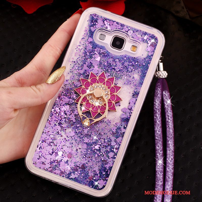 Hoesje Samsung Galaxy A8 Zacht Rozetelefoon, Hoes Samsung Galaxy A8 Strass Hanger