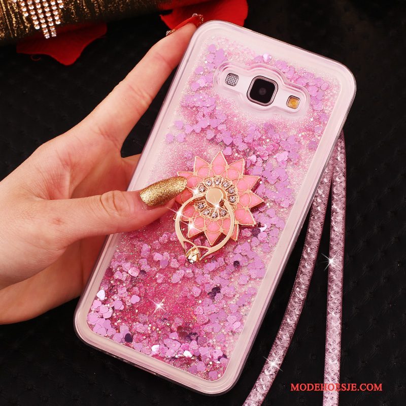 Hoesje Samsung Galaxy A8 Zacht Rozetelefoon, Hoes Samsung Galaxy A8 Strass Hanger