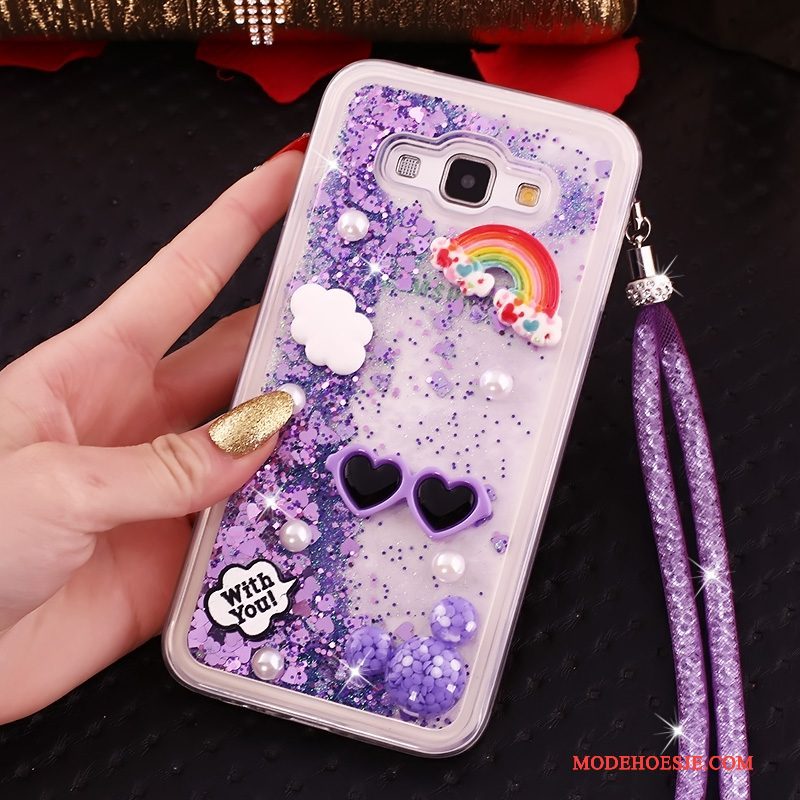 Hoesje Samsung Galaxy A8 Zacht Rozetelefoon, Hoes Samsung Galaxy A8 Strass Hanger