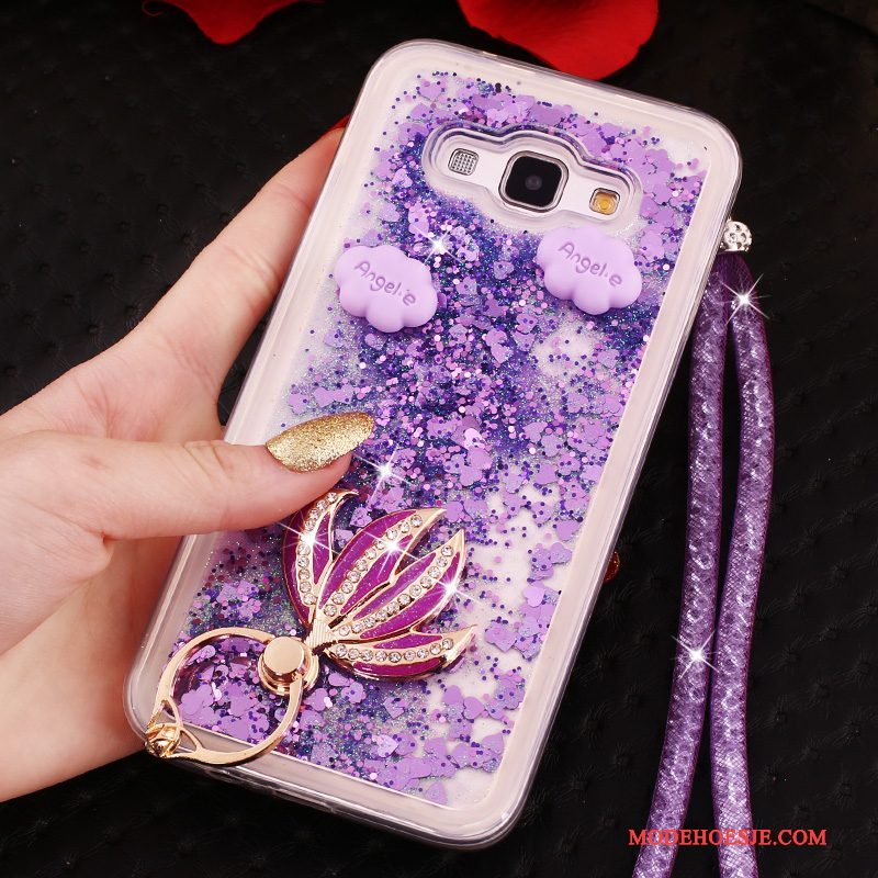 Hoesje Samsung Galaxy A8 Zacht Rozetelefoon, Hoes Samsung Galaxy A8 Strass Hanger