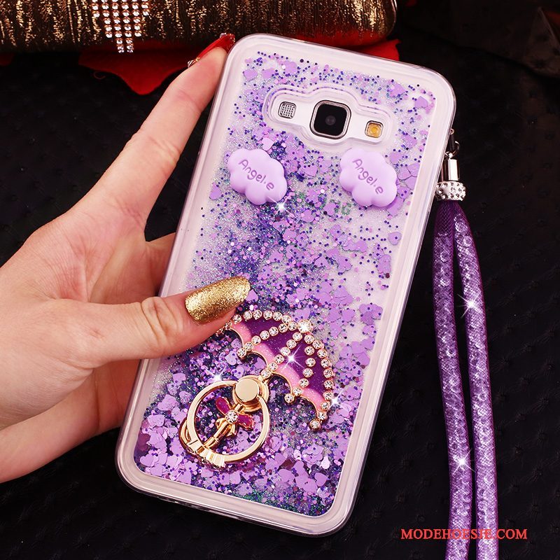 Hoesje Samsung Galaxy A8 Zacht Rozetelefoon, Hoes Samsung Galaxy A8 Strass Hanger