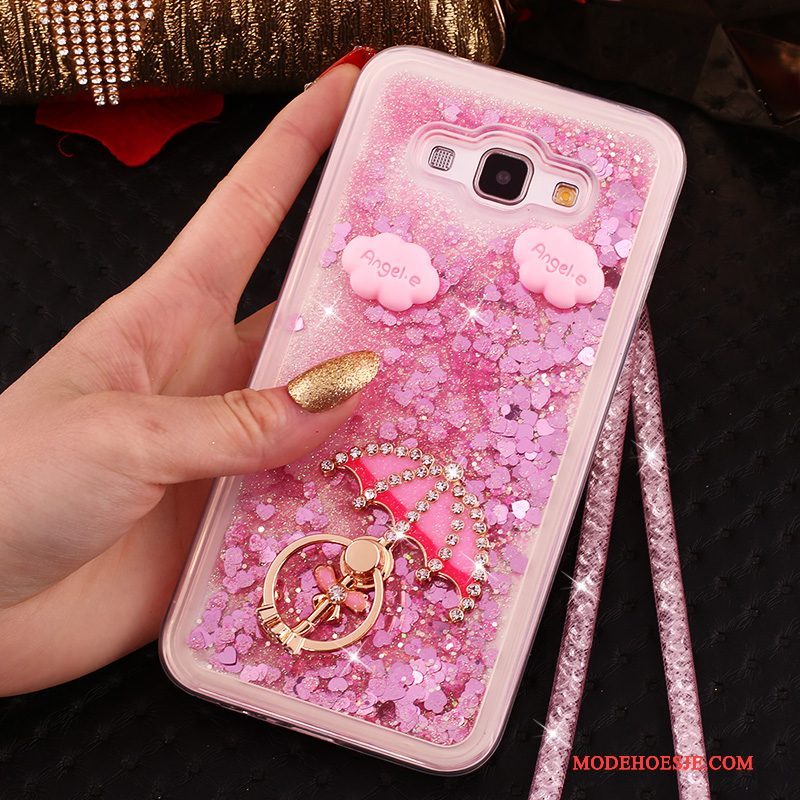 Hoesje Samsung Galaxy A8 Zacht Rozetelefoon, Hoes Samsung Galaxy A8 Strass Hanger