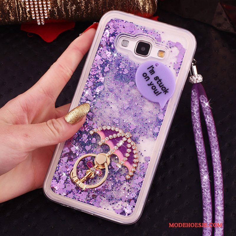 Hoesje Samsung Galaxy A8 Zacht Rozetelefoon, Hoes Samsung Galaxy A8 Strass Hanger