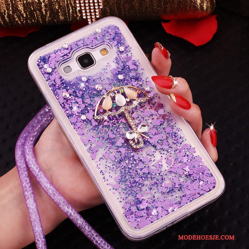 Hoesje Samsung Galaxy A8 Zacht Rozetelefoon, Hoes Samsung Galaxy A8 Strass Hanger