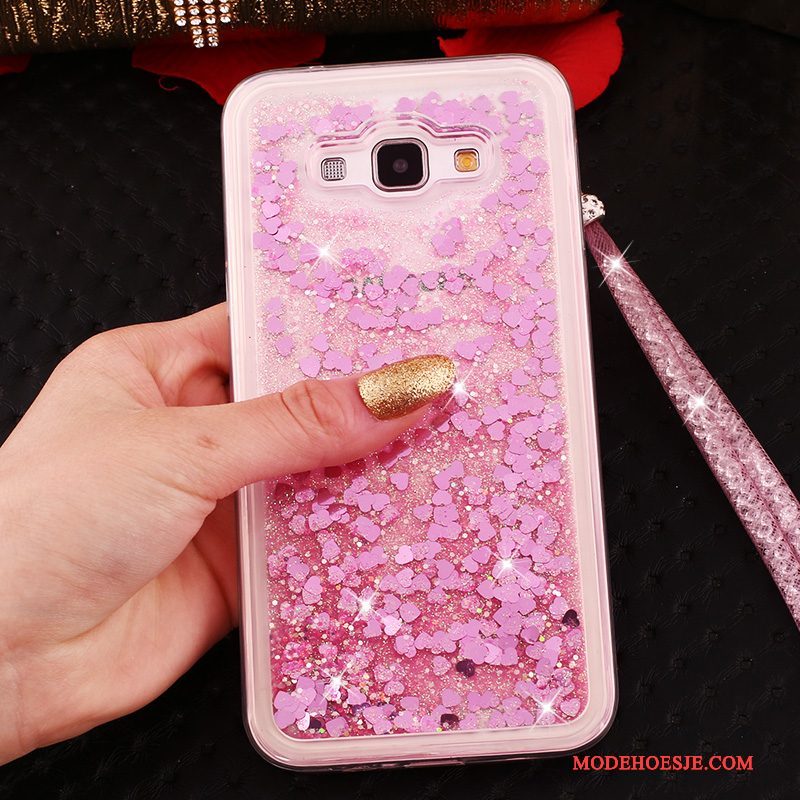 Hoesje Samsung Galaxy A8 Zacht Rozetelefoon, Hoes Samsung Galaxy A8 Strass Hanger