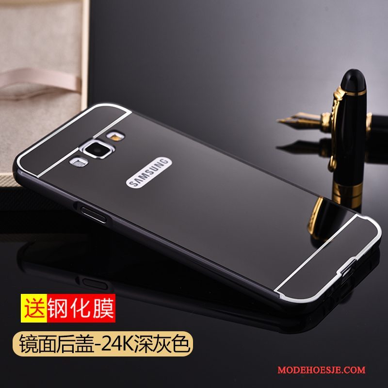 Hoesje Samsung Galaxy A8 Zakken Achterklep Zilver, Hoes Samsung Galaxy A8 Metaal Trendtelefoon