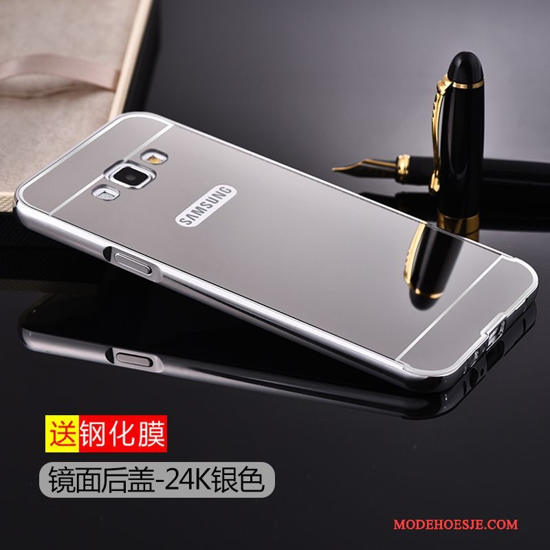 Hoesje Samsung Galaxy A8 Zakken Achterklep Zilver, Hoes Samsung Galaxy A8 Metaal Trendtelefoon