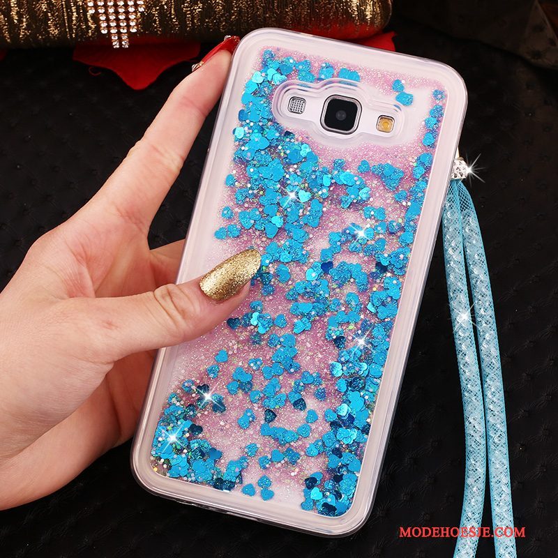 Hoesje Samsung Galaxy A8 Zakken Drijfzand Anti-fall, Hoes Samsung Galaxy A8 Bescherming Blauw Vloeistof