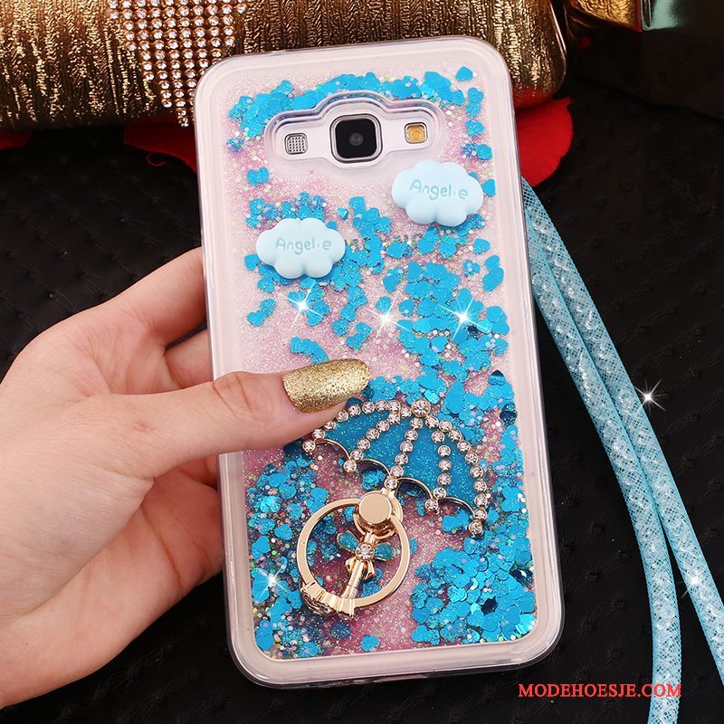 Hoesje Samsung Galaxy A8 Zakken Drijfzand Anti-fall, Hoes Samsung Galaxy A8 Bescherming Blauw Vloeistof