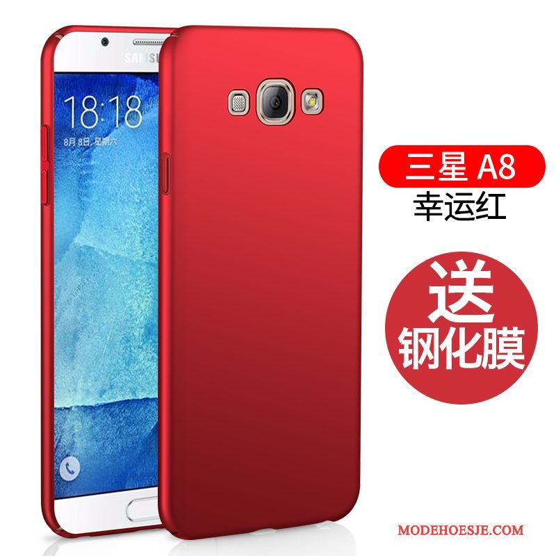 Hoesje Samsung Galaxy A8 Zakken Hardtelefoon, Hoes Samsung Galaxy A8 Siliconen Eenvoudige Rood