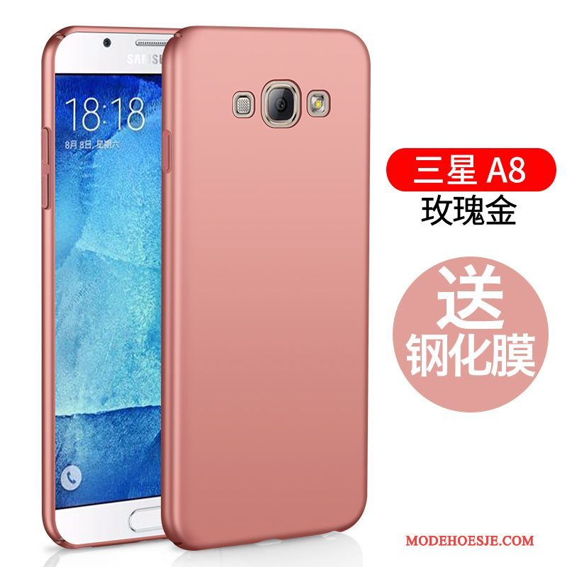 Hoesje Samsung Galaxy A8 Zakken Hardtelefoon, Hoes Samsung Galaxy A8 Siliconen Eenvoudige Rood