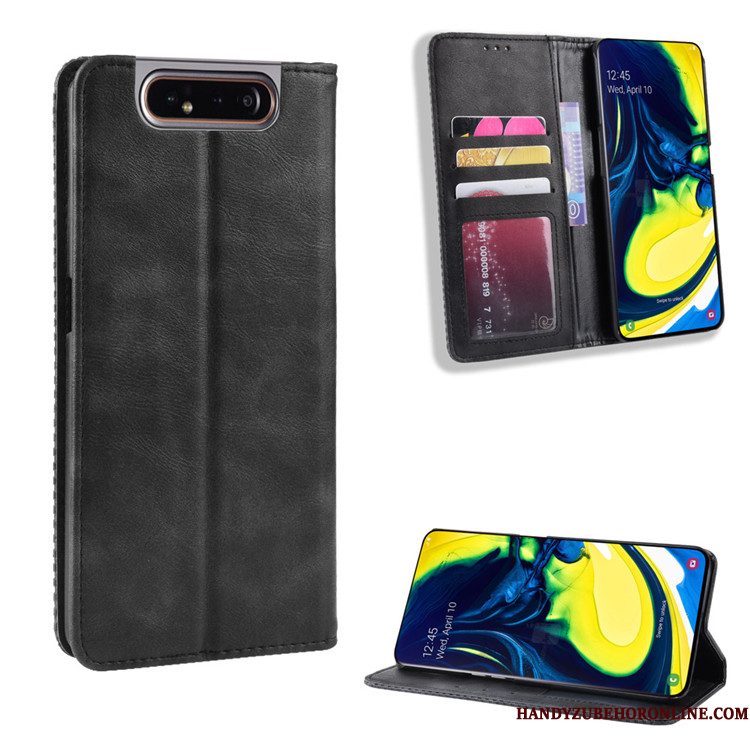 Hoesje Samsung Galaxy A80 Bescherming Rood Magneet Sluit, Hoes Samsung Galaxy A80 Folio