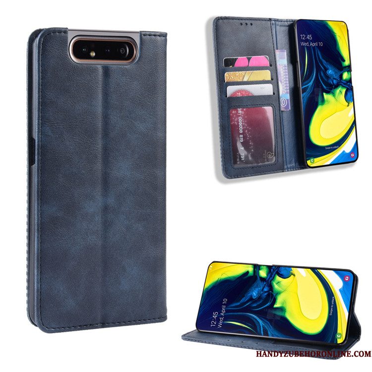 Hoesje Samsung Galaxy A80 Bescherming Rood Magneet Sluit, Hoes Samsung Galaxy A80 Folio