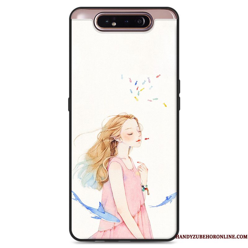 Hoesje Samsung Galaxy A80 Siliconen Hangertelefoon, Hoes Samsung Galaxy A80 Kunst Groen