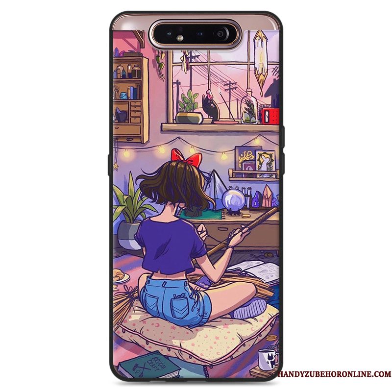 Hoesje Samsung Galaxy A80 Siliconen Hangertelefoon, Hoes Samsung Galaxy A80 Kunst Groen