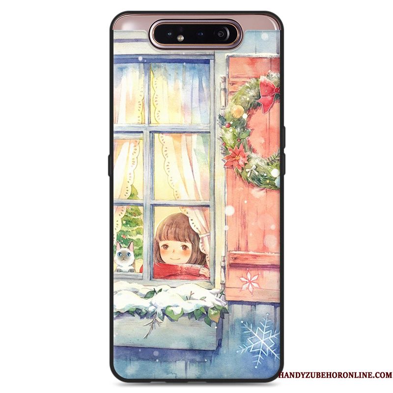 Hoesje Samsung Galaxy A80 Siliconen Hangertelefoon, Hoes Samsung Galaxy A80 Kunst Groen