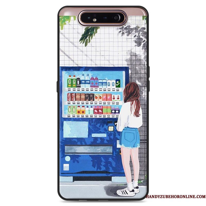 Hoesje Samsung Galaxy A80 Siliconen Hangertelefoon, Hoes Samsung Galaxy A80 Kunst Groen