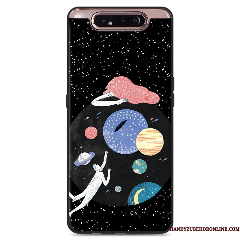 Hoesje Samsung Galaxy A80 Siliconen Hangertelefoon, Hoes Samsung Galaxy A80 Kunst Groen