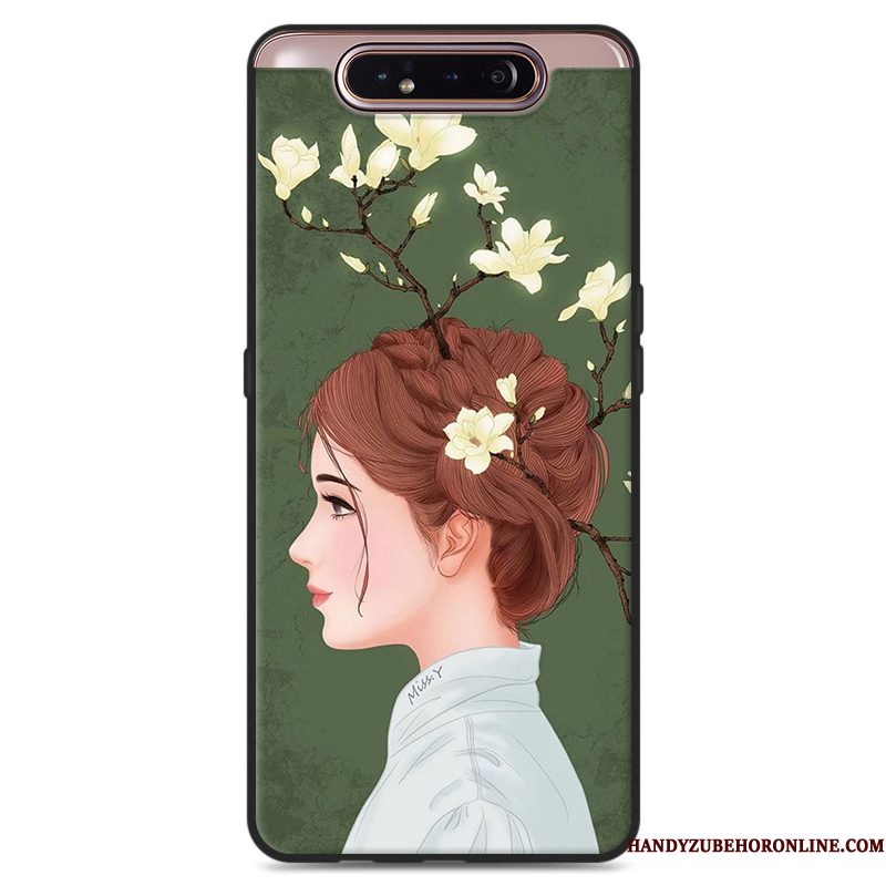 Hoesje Samsung Galaxy A80 Siliconen Verstelefoon, Hoes Samsung Galaxy A80 Bescherming Wind Roze