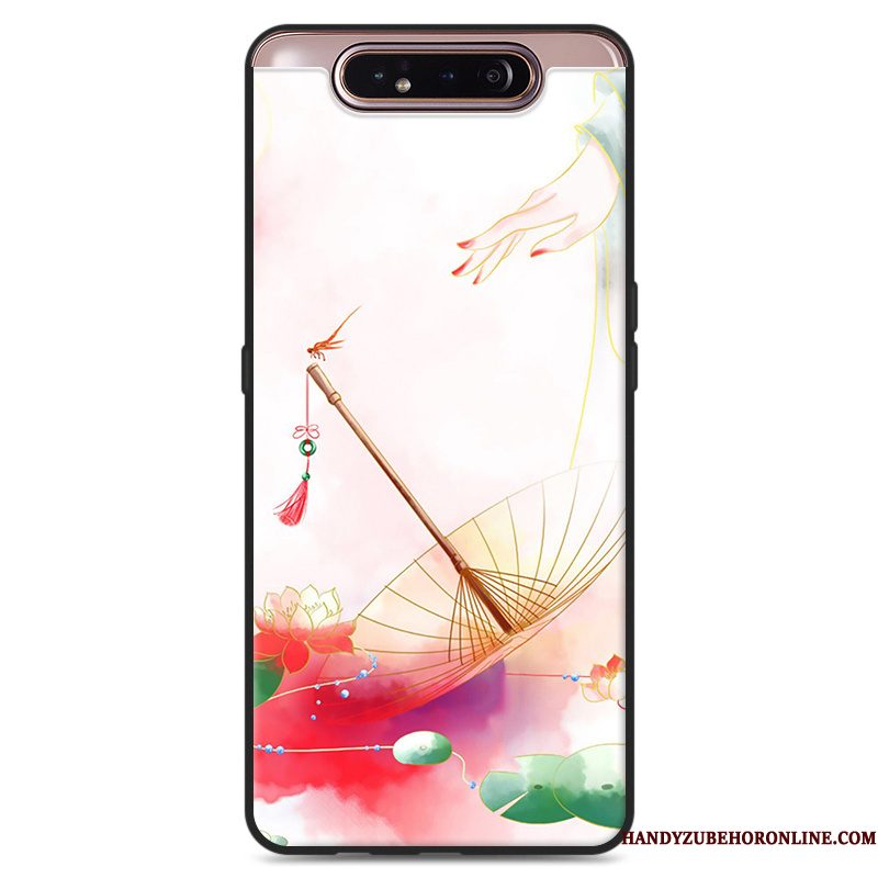 Hoesje Samsung Galaxy A80 Zacht Nieuw Grijs, Hoes Samsung Galaxy A80 Bescherming Wind Chinese Stijl